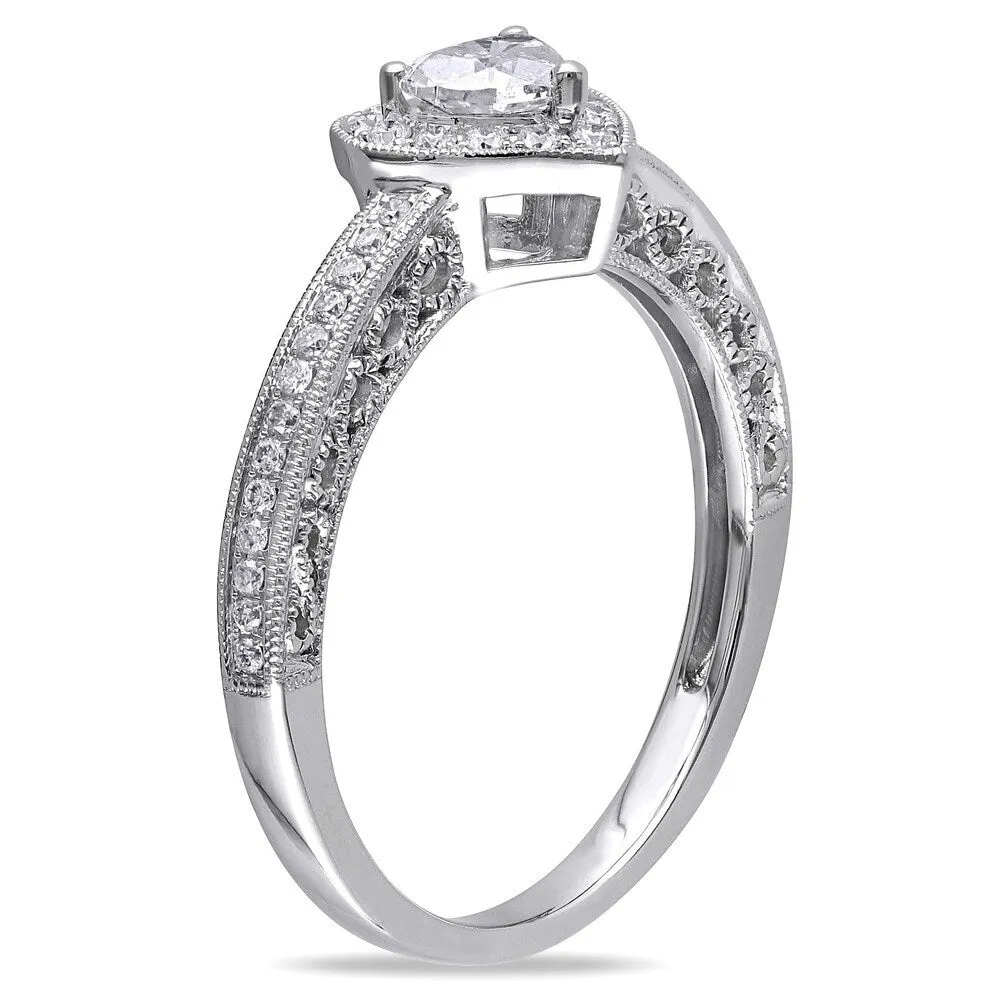Miadora Signature Collection 14k White Gold 1/2ct TDW Diamond Heart Ring sold by Zulily product image thumbnail 2