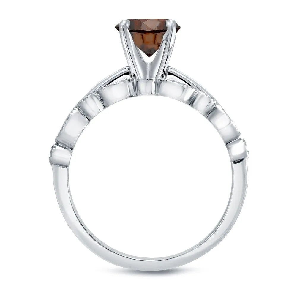 Auriya Vintage Stackable 1/2ctw Solitaire Brown Diamond Engagement Ring Set 14K Gold sold by Zulily product image thumbnail 5