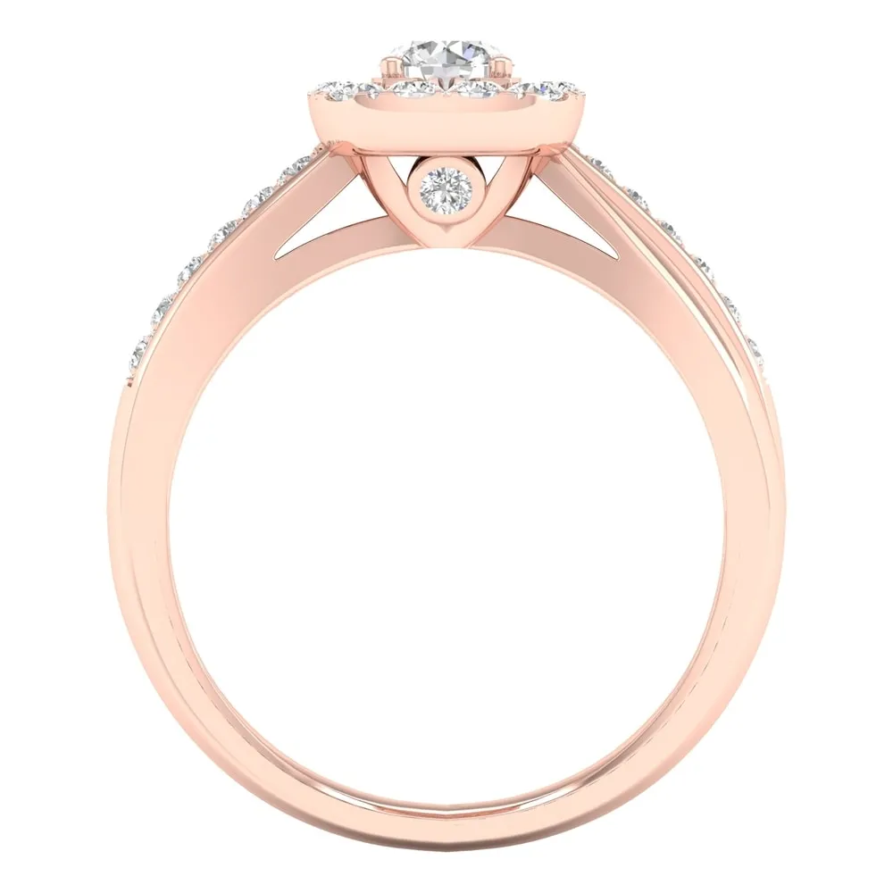 De Couer 14k Rose Gold 5/8ct TDW Diamond Halo Bridal Set sold by Zulily product image thumbnail 5