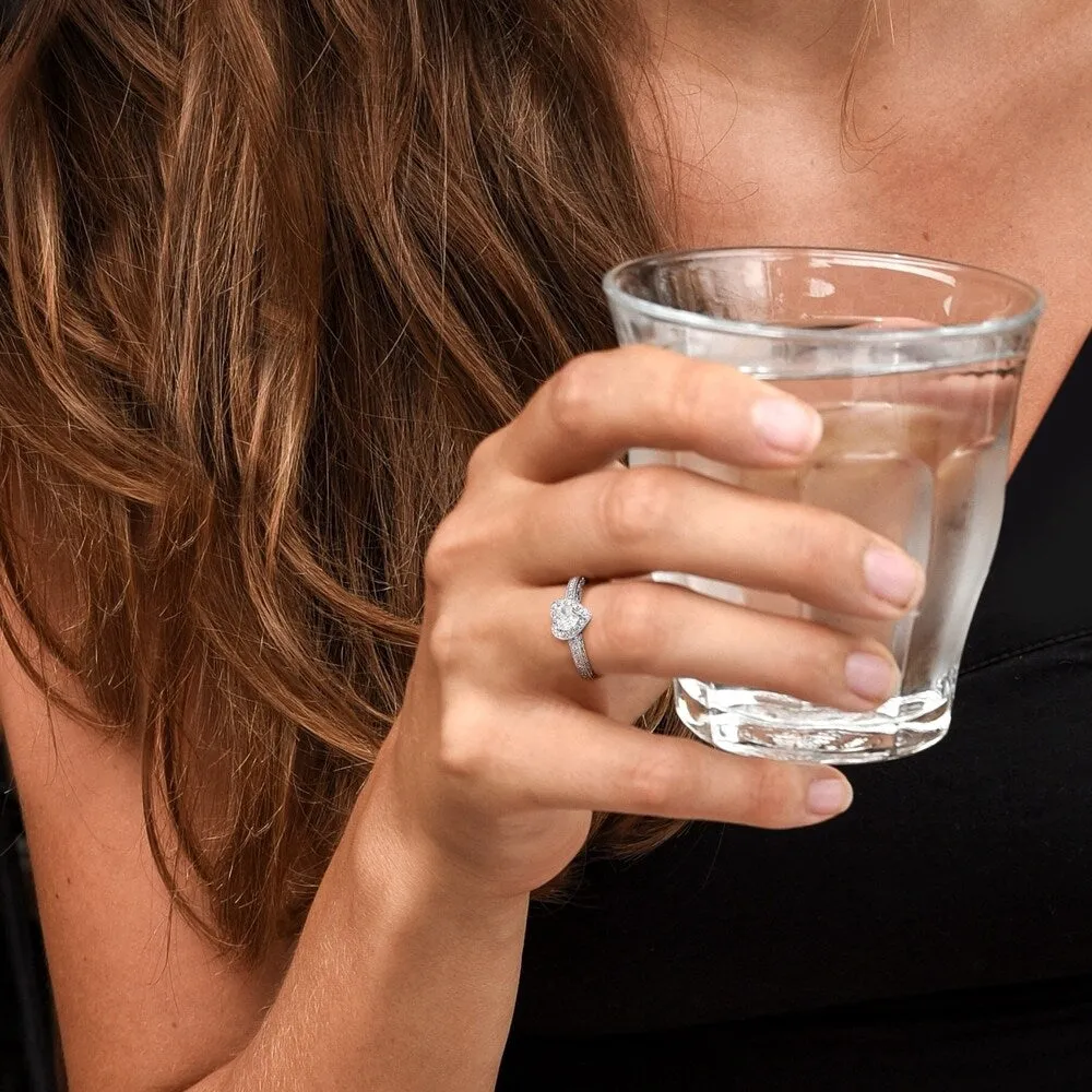 Miadora Signature Collection 14k White Gold 1/2ct TDW Diamond Heart Ring sold by Zulily product image thumbnail 3