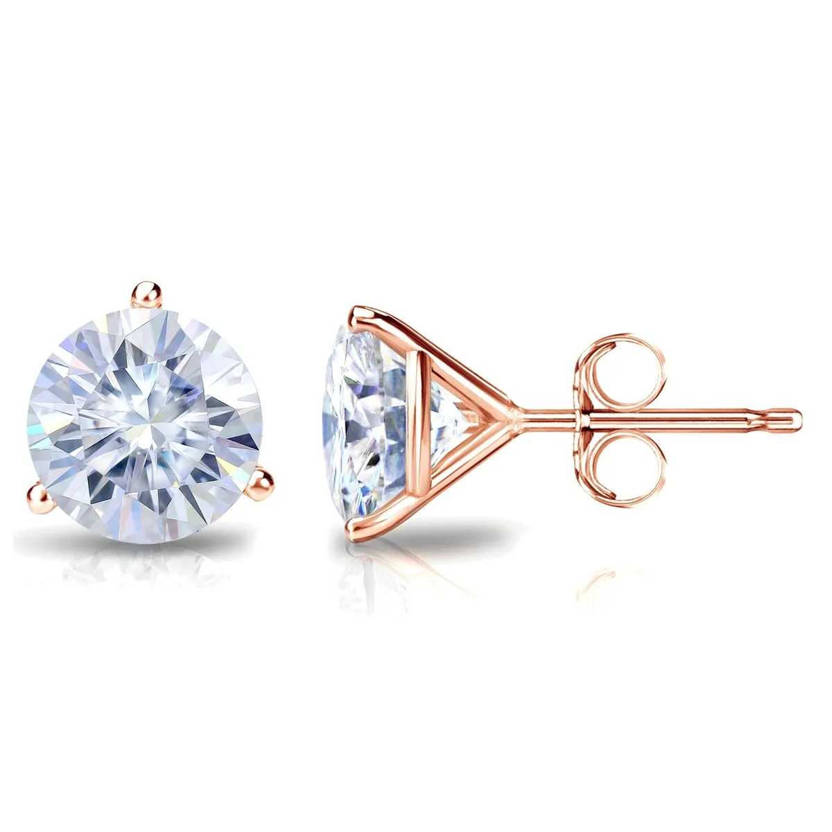 Auriya 1 1/2ctw Round Moissanite Stud Earrings 14k Gold Martini-set - 5.9 mm sold by Zulily product image thumbnail 2