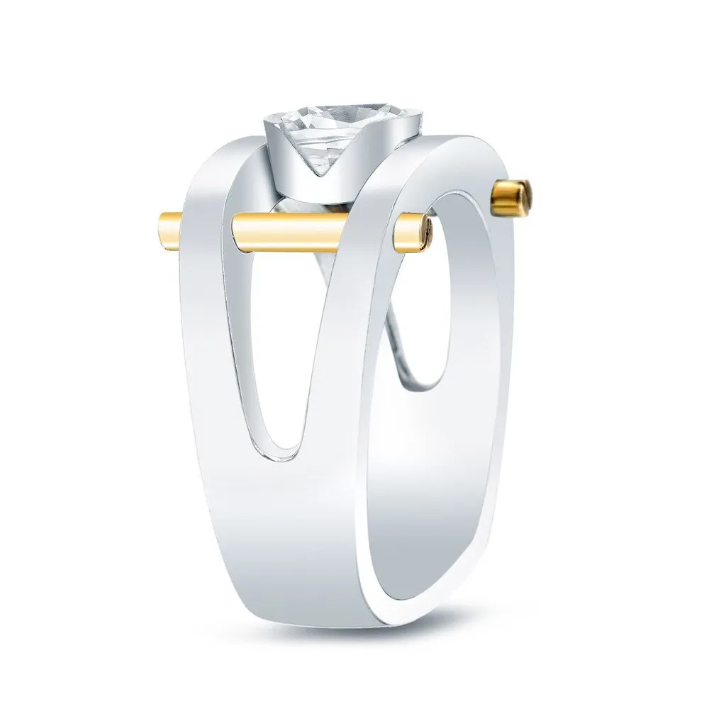 Auriya Men's 14k Gold 1ct TDW Diamond Bling Ring - Two-Tone sold by Zulily product image thumbnail 2