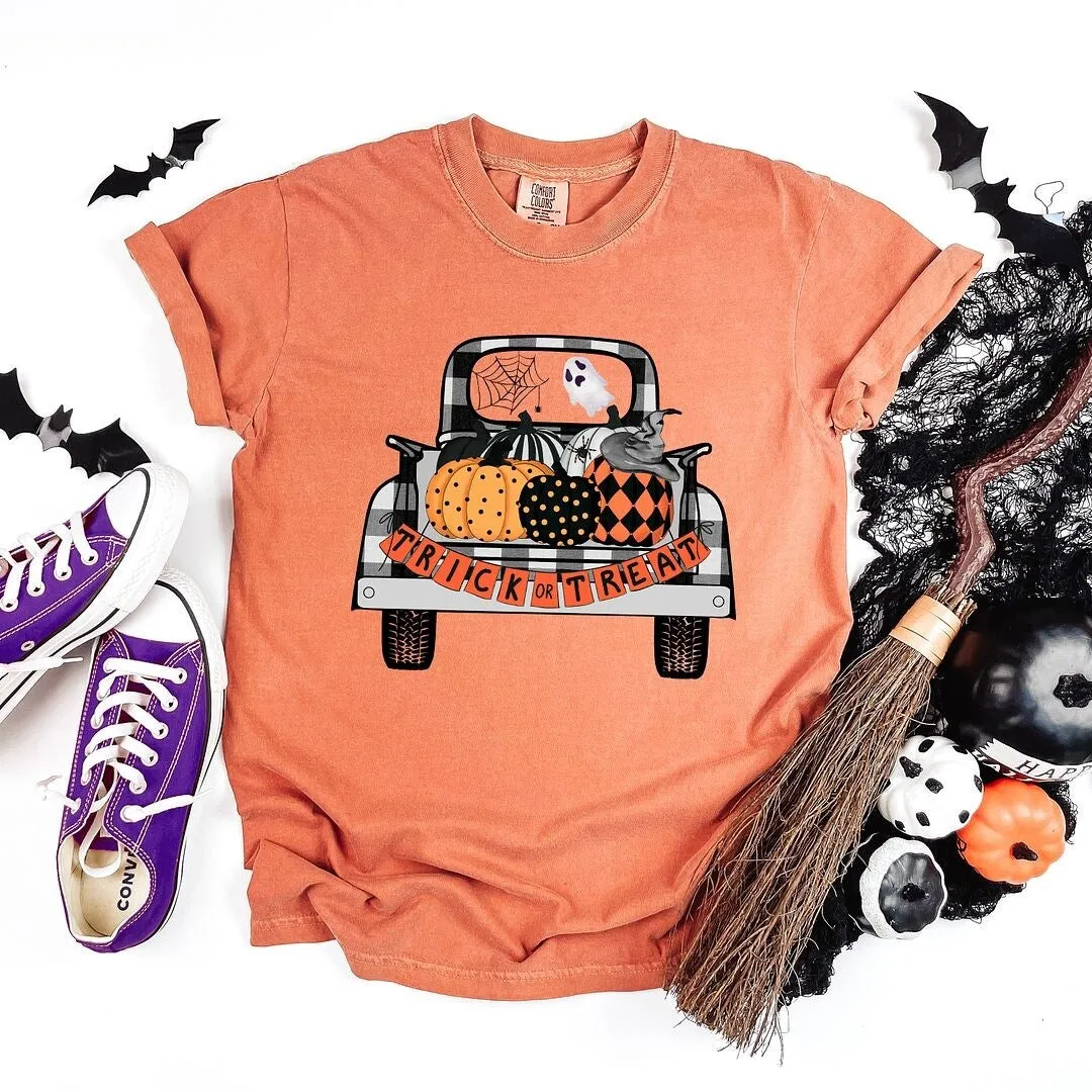 Trick Or Treat Truck Garment Dyed Tee sold by Zulily