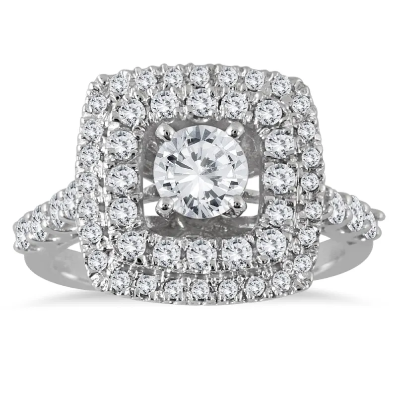 AGS Certified 1 5/8 Carat TW White Diamond Estate Engagement Ring in 14K White Gold (J-K Color, I2-I3 Clarity) sold by Zulily