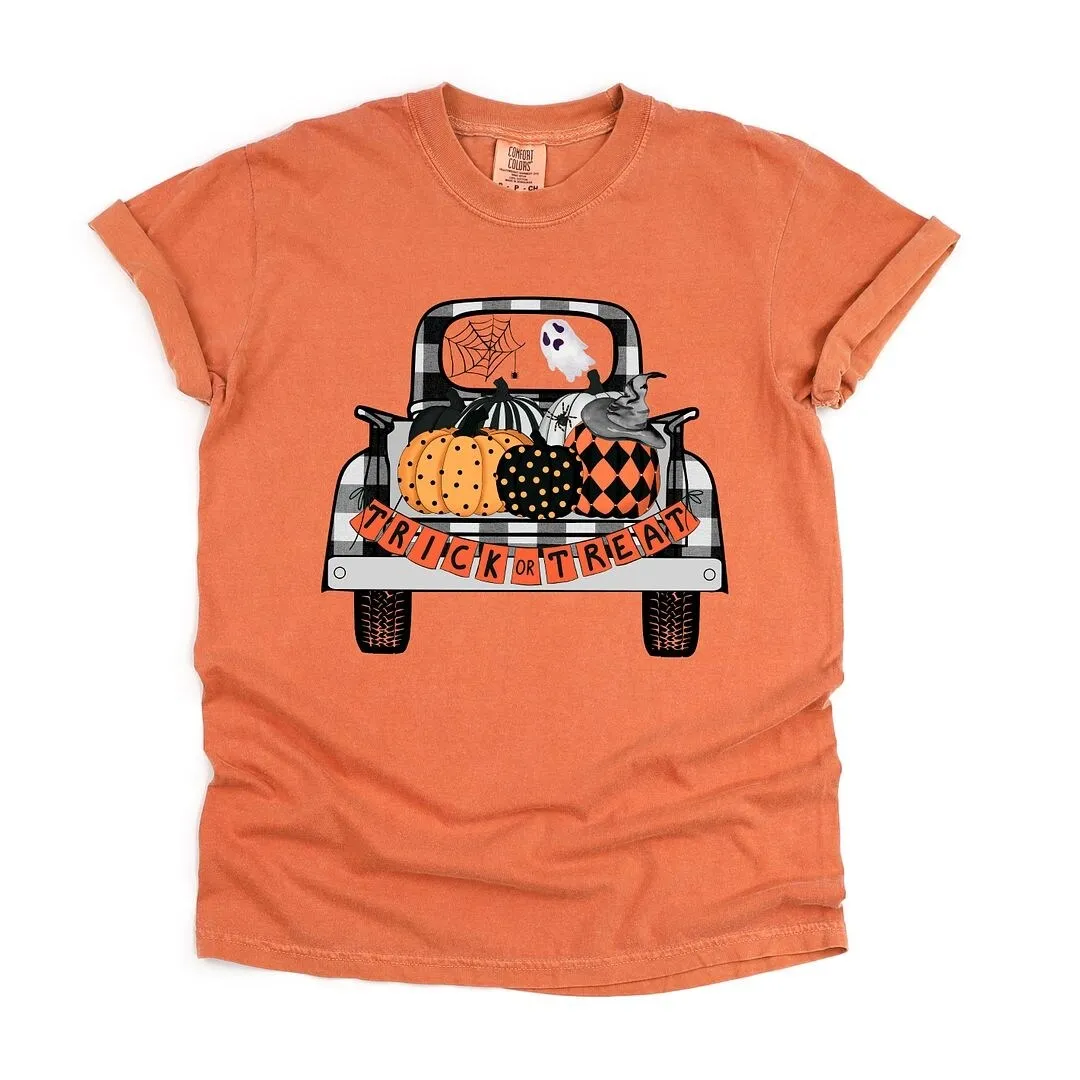 Trick Or Treat Truck Garment Dyed Tee sold by Zulily product image thumbnail 2