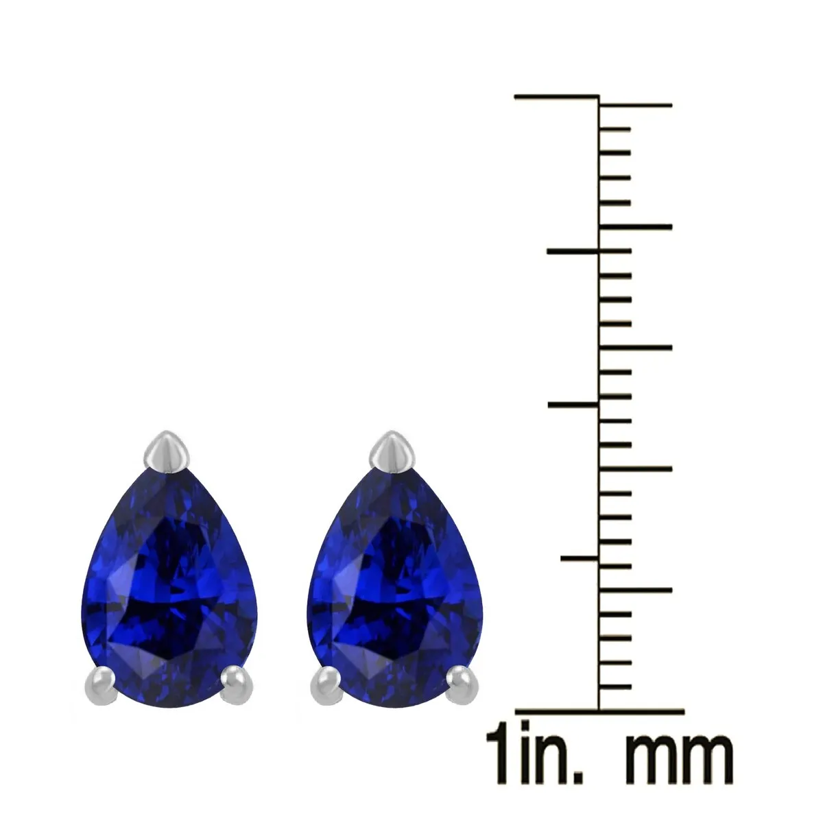 Sterling Silver with Blue Sapphire Stud Earring sold by Zulily product image thumbnail 3
