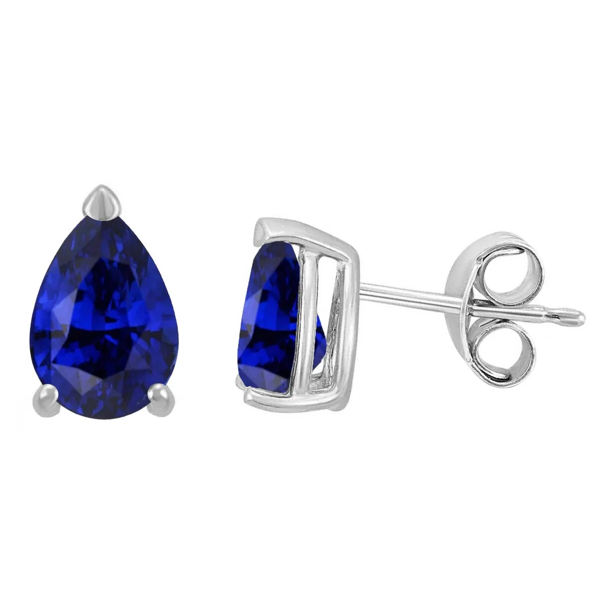 Sterling Silver with Blue Sapphire Stud Earring sold by Zulily product image thumbnail 2