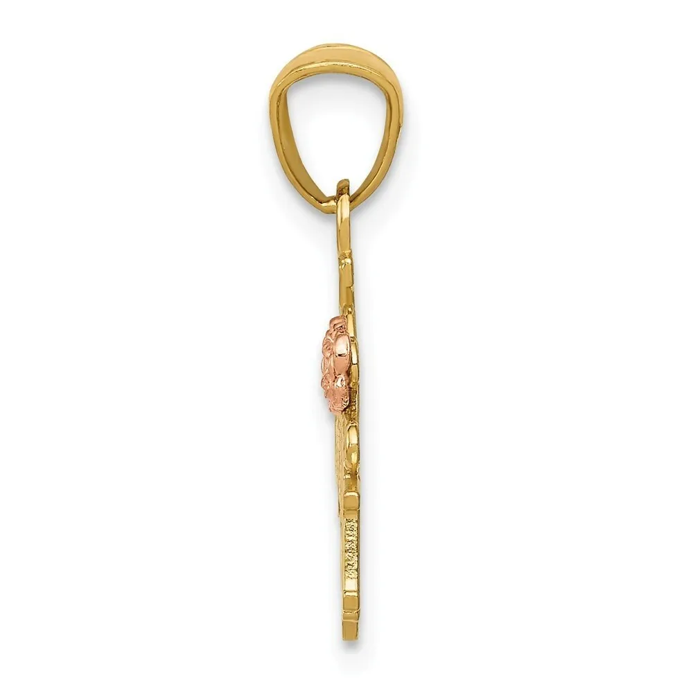 Curata 14k Yellow and Rose Gold 18" Diamond-Cut Number 1 Grandma Necklace - 23x16mm sold by Zulily product image thumbnail 3