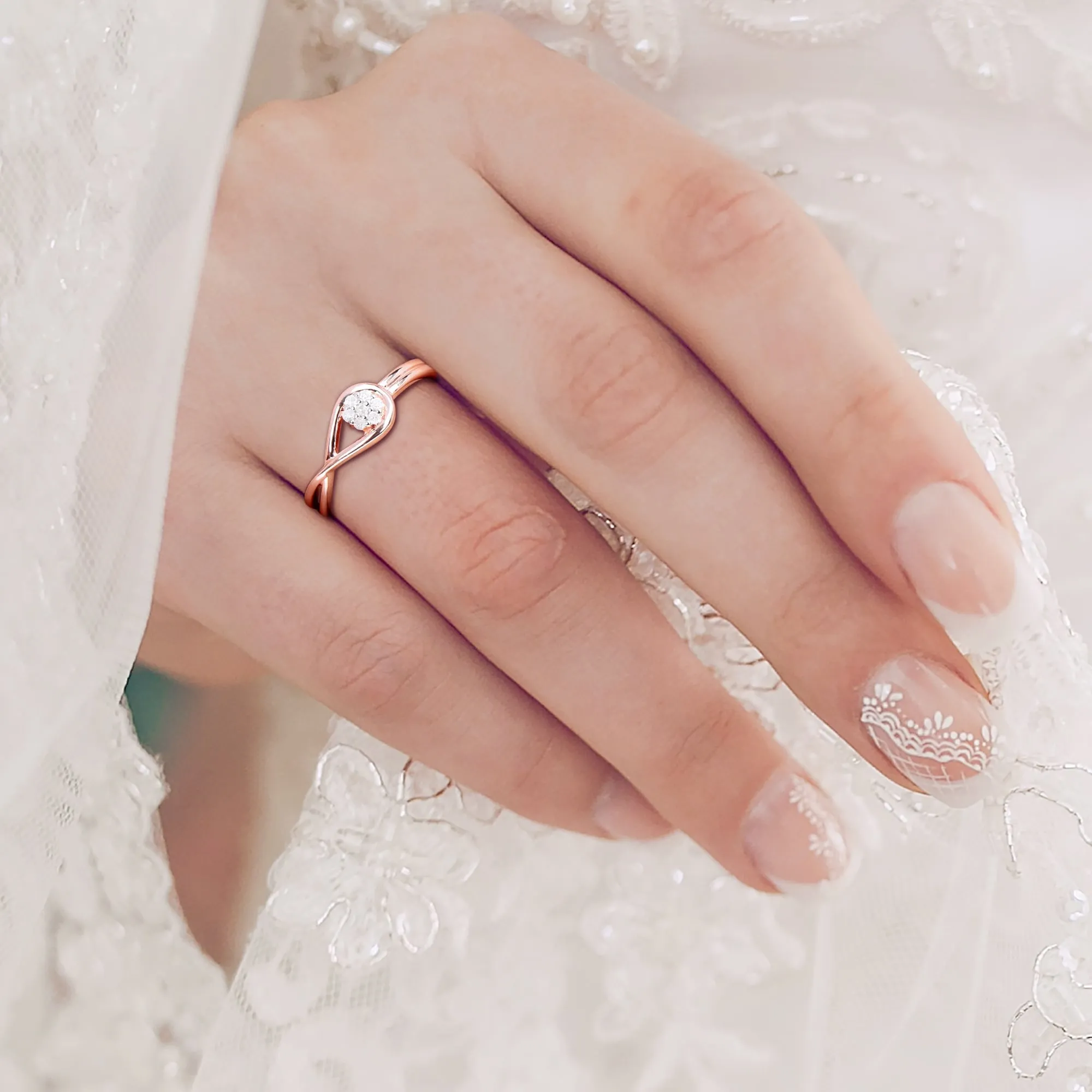 Miadora Diamond Accent Infinity Promise Ring in Rose Silver sold by Zulily product image thumbnail 5