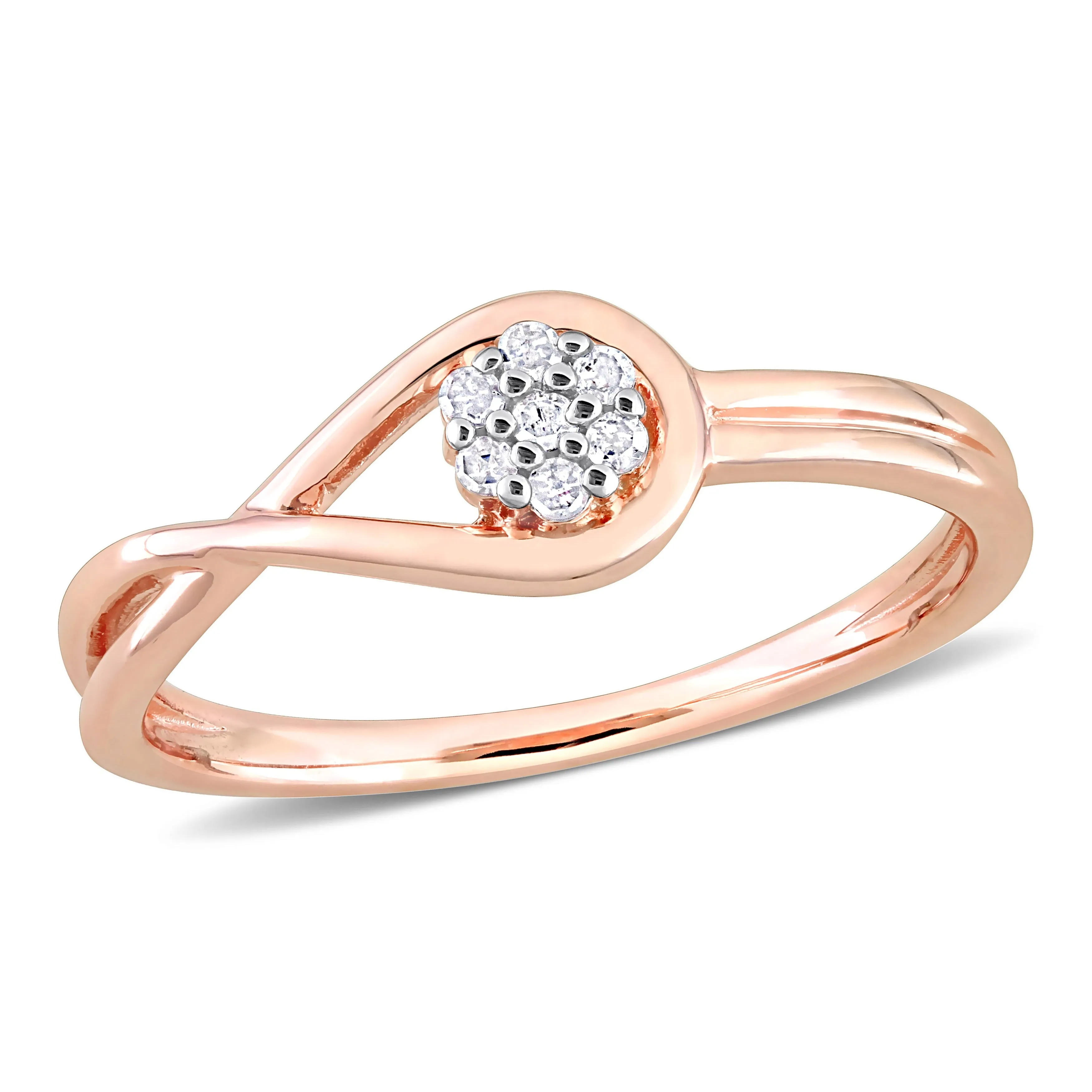 Miadora Diamond Accent Infinity Promise Ring in Rose Silver sold by Zulily