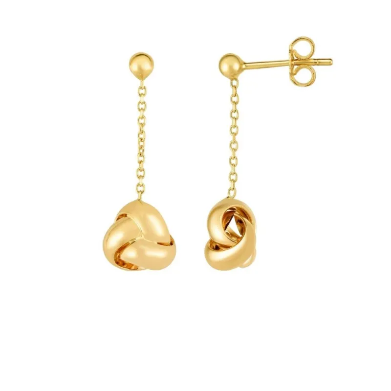 Curata 14k Yellow Gold 9x26mm Dangling Love knot Post Earrings sold by Zulily