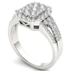 De Couer IGI Certified 14k White Gold 1ct TDW Diamond Halo Engagement Ring sold by Zulily