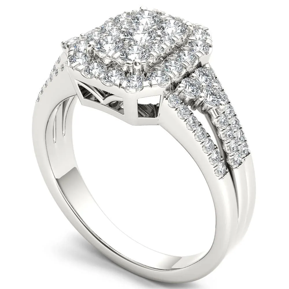 De Couer IGI Certified 14k White Gold 1ct TDW Diamond Halo Engagement Ring sold by Zulily product image thumbnail 2