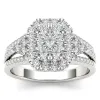 De Couer IGI Certified 14k White Gold 1ct TDW Diamond Halo Engagement Ring sold by Zulily