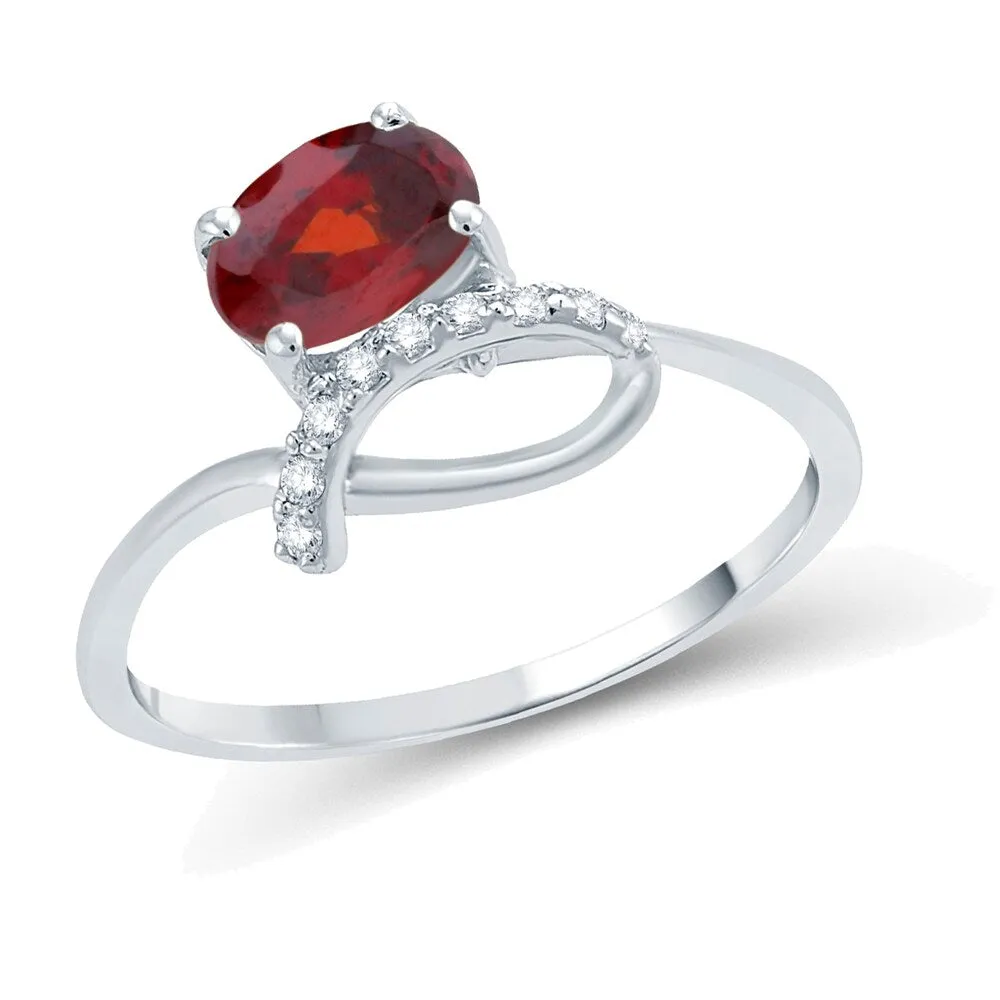 Sterling Silver 1.47ct Garnet and Natural White Zircon Bypass Ring sold by Zulily product image thumbnail 2