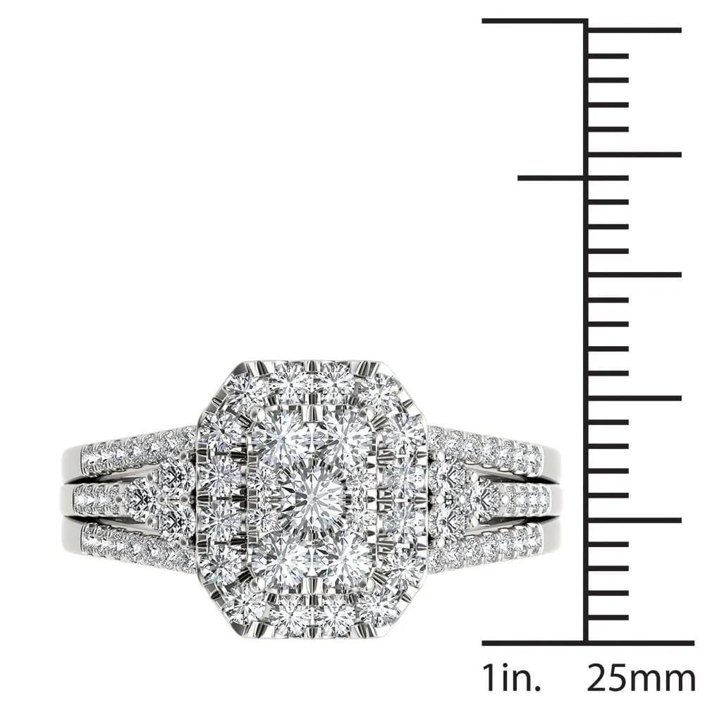 De Couer IGI Certified 14k White Gold 1ct TDW Diamond Halo Engagement Ring sold by Zulily product image thumbnail 4