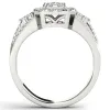 De Couer IGI Certified 14k White Gold 1ct TDW Diamond Halo Engagement Ring sold by Zulily