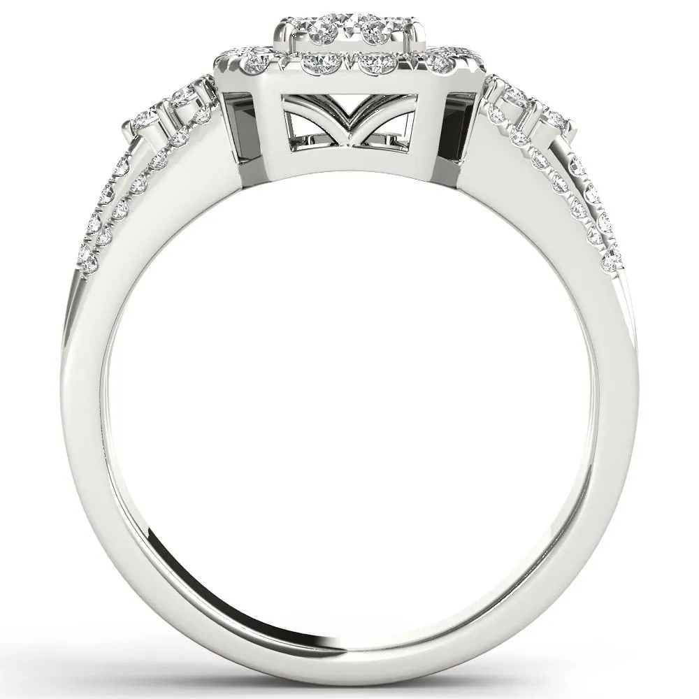 De Couer IGI Certified 14k White Gold 1ct TDW Diamond Halo Engagement Ring sold by Zulily product image thumbnail 3