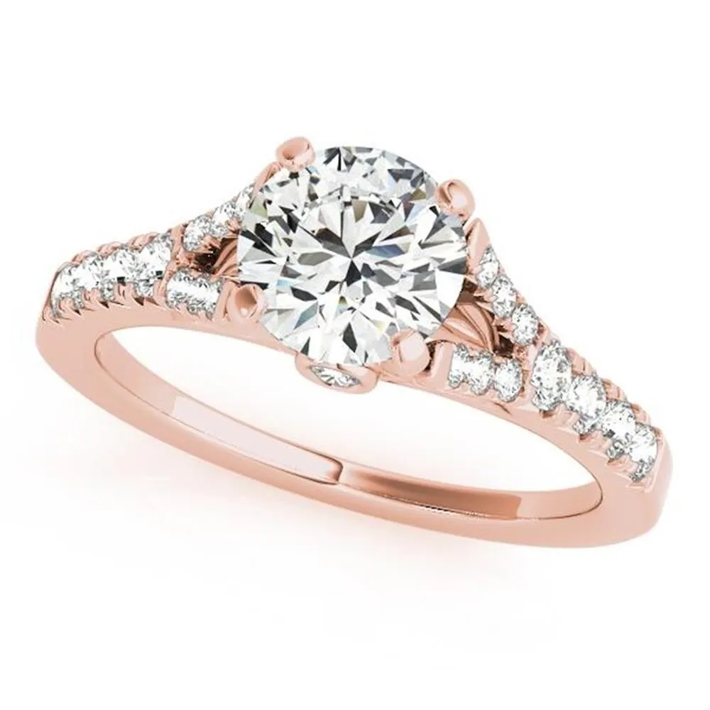 Auriya 14k Gold Round 4ct Moissanite and 3/8ctw Side Stone Diamond Engagement Ring sold by Zulily product image thumbnail 3