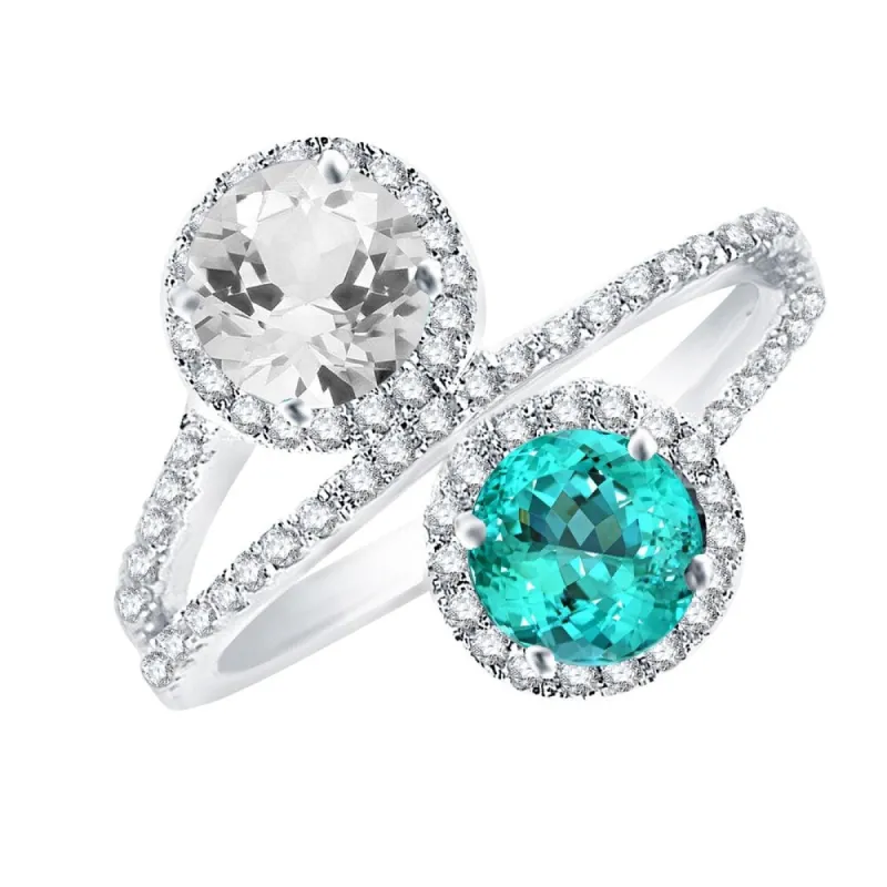 Sterling Silver with Paraiba and Natural White Topaz Ring sold by Zulily