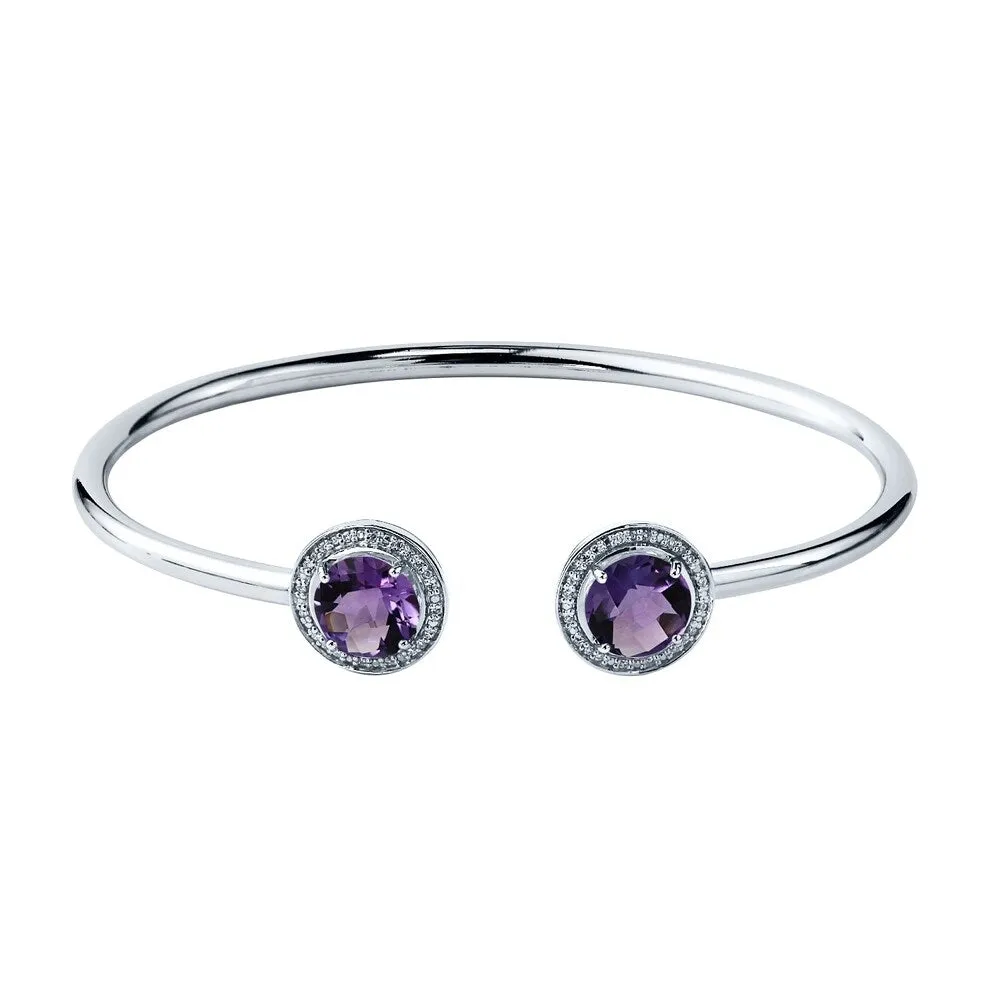 Auriya 3ct Purple Amethyst Gold over Silver Bangle Bracelet with Diamond Accents sold by Zulily