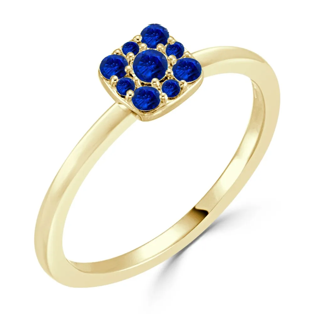 10K Gold 1/4ctw Blue Sapphire Gemstone Square Cluster Engagement Ring sold by Zulily product image thumbnail 5