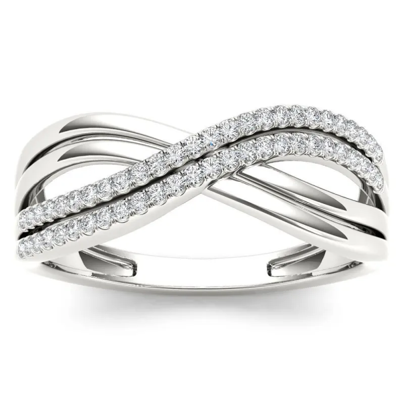 De Couer 10k White Gold 1/6ct TDW Diamond Fashion Ring - White H-I sold by Zulily