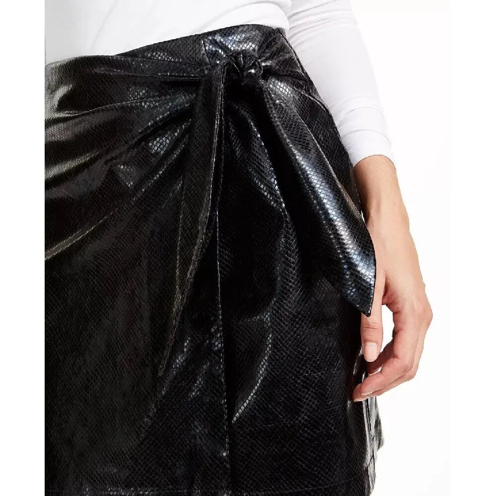 Leyden Women's Snake-Embossed Mini Skirt Black Size Extra Small - XS sold by Zulily product image thumbnail 3