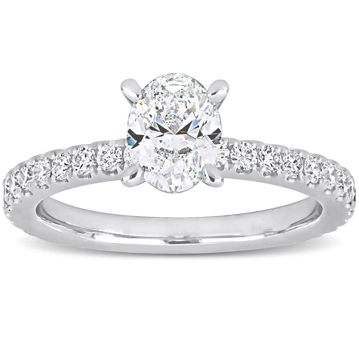 Miadora 18k White Gold 1 3/5ct TDW Diamond Solitaire Engagement Ring sold by Zulily product image thumbnail 2