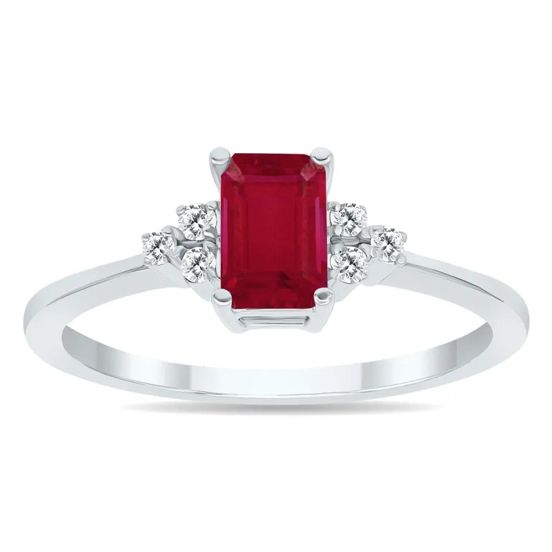 Ruby and Diamond Regal Ring in 10k White Gold sold by Zulily