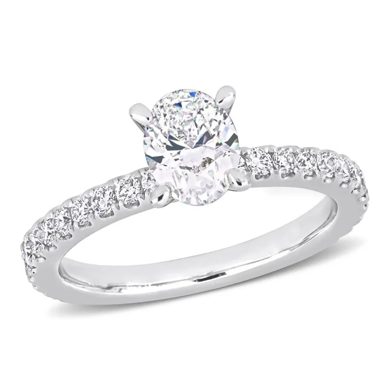 Miadora 18k White Gold 1 3/5ct TDW Diamond Solitaire Engagement Ring sold by Zulily