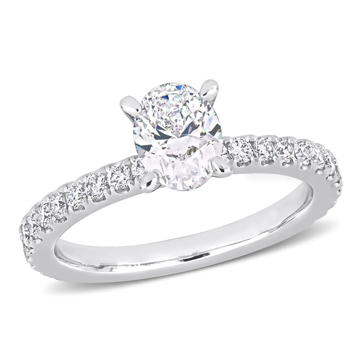 Miadora 18k White Gold 1 3/5ct TDW Diamond Solitaire Engagement Ring sold by Zulily