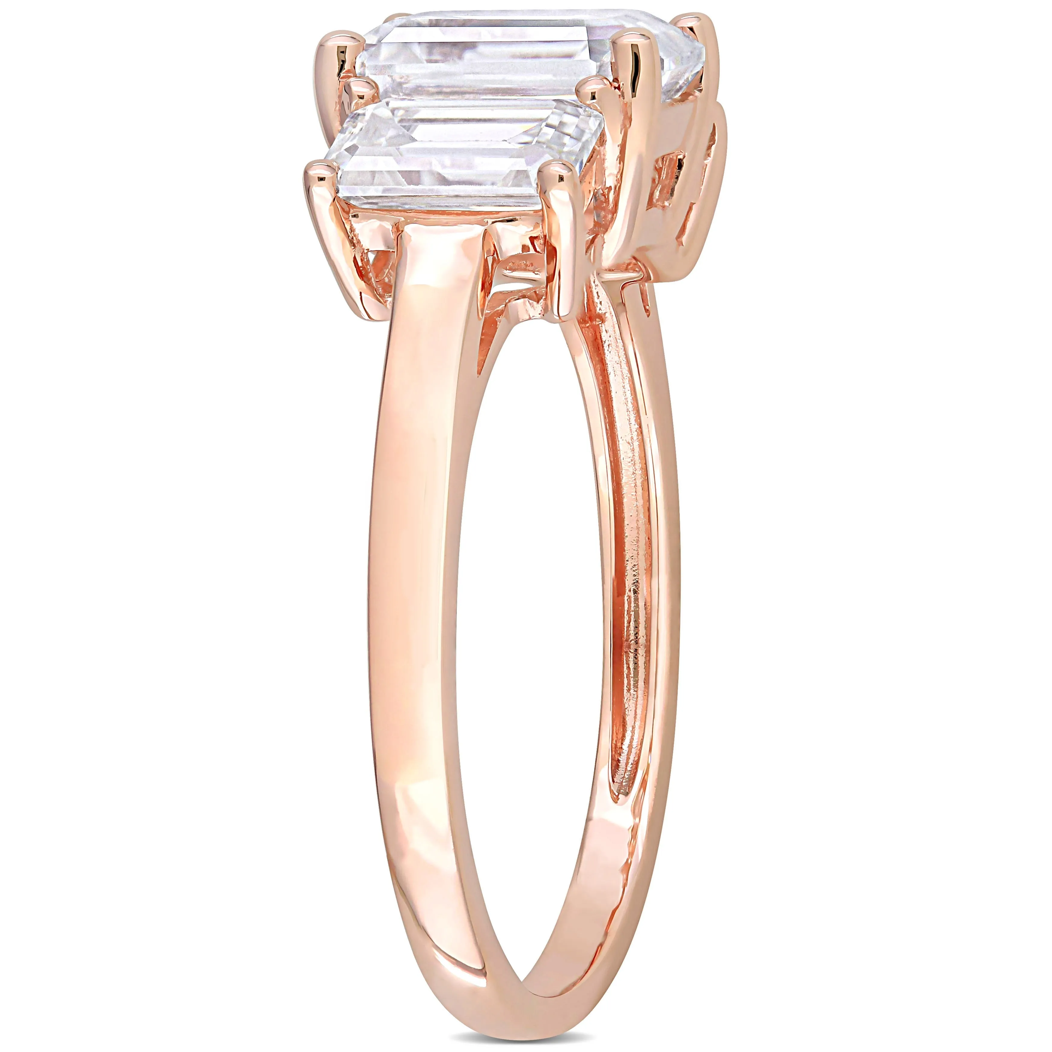 Miadora 2 3/4ct DEW Octagon Created Moissanite 3-Stone Engagement Ring in 10k Rose Gold sold by Zulily product image thumbnail 2