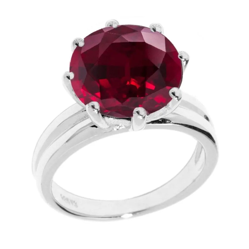 Sterling Silver with Ruby Large Solitaire Ring sold by Zulily