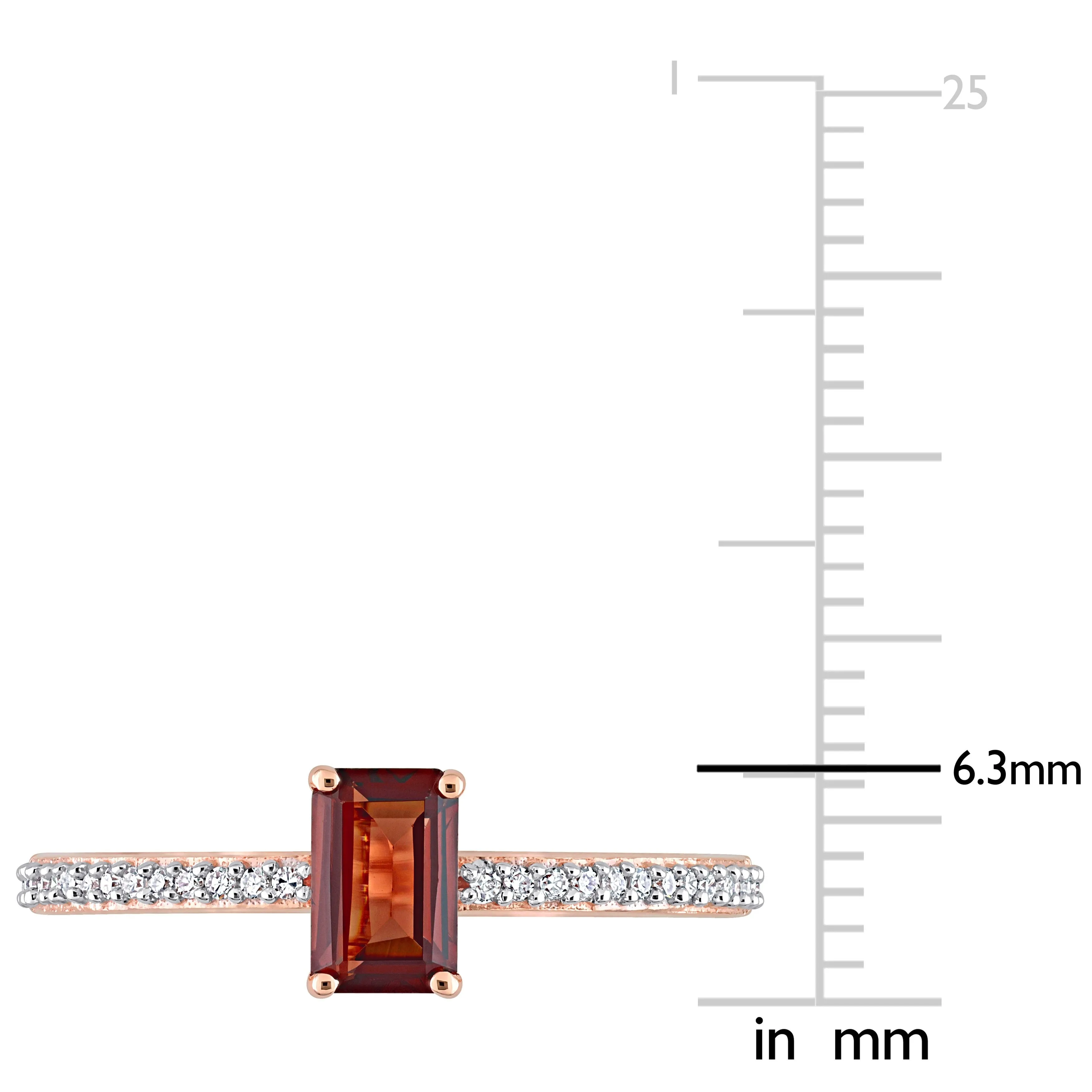 Miadora 4/5ct TGW Octagonal Garnet and 1/10ct TDW Diamond Promise Ring in 10k Rose Gold sold by Zulily product image thumbnail 3