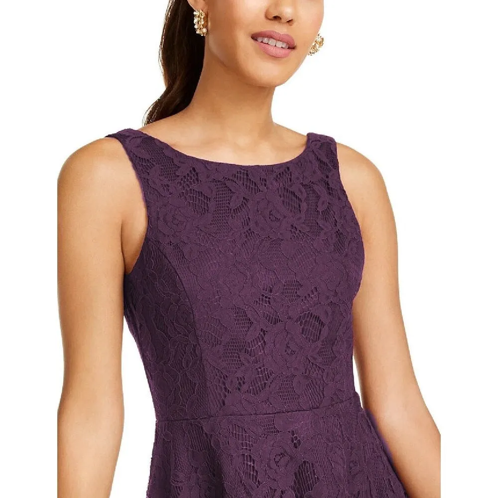 Speechless Juniors' Lace Double-Skirt Fit & Flare Dress Purple Size 7 sold by Zulily product image thumbnail 2