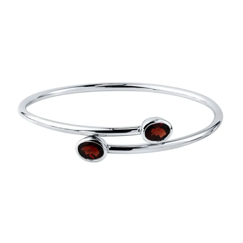 Stackable 2 3/4ct Oval Red Garnet Bypass Bangle Bracelet by Auriya in Gold over Silver sold by Zulily