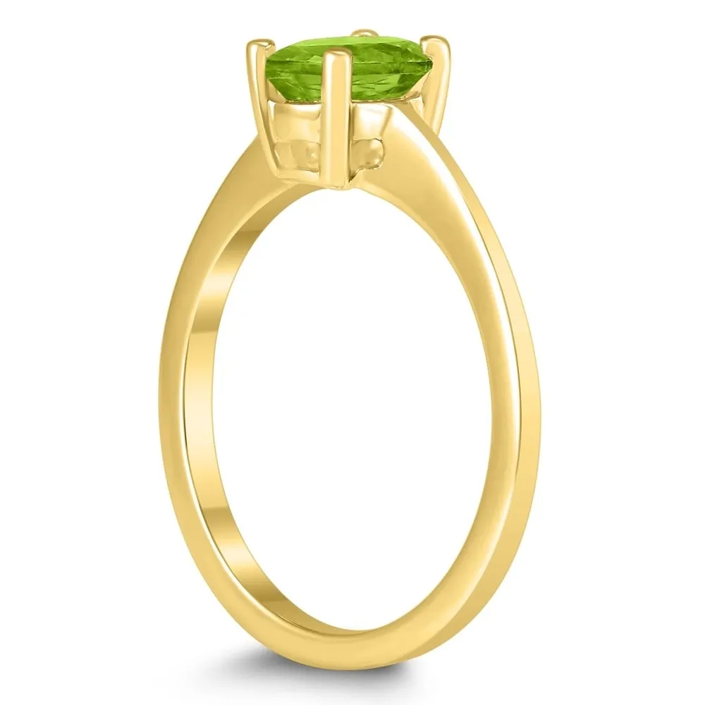 Oval Solitaire 7X5MM Peridot Ring in 10K Yellow Gold sold by Zulily product image thumbnail 2