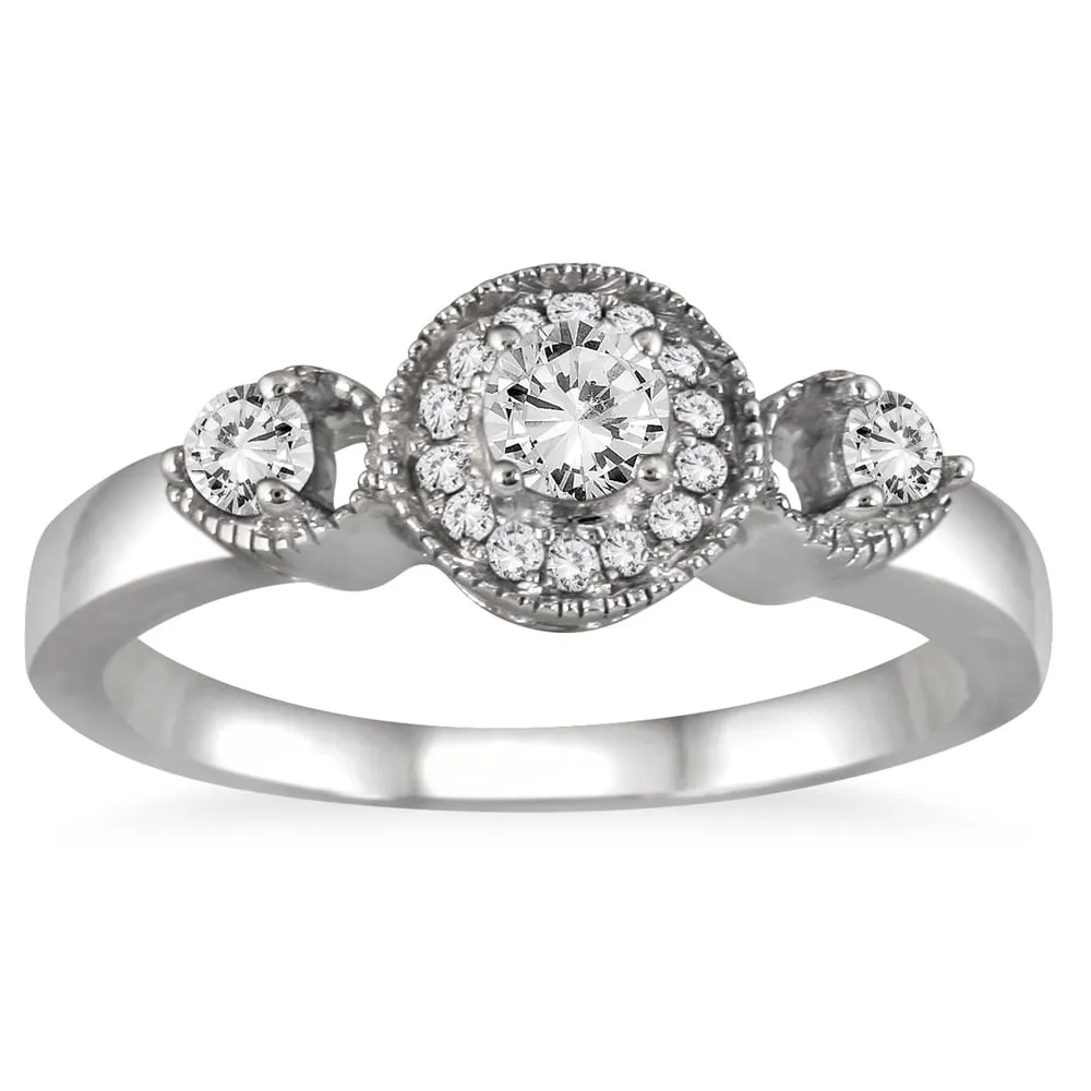 Marquee Jewels 10k White Gold 1/2ct TDW Antique Diamond Bridal Ring Set sold by Zulily product image thumbnail 2