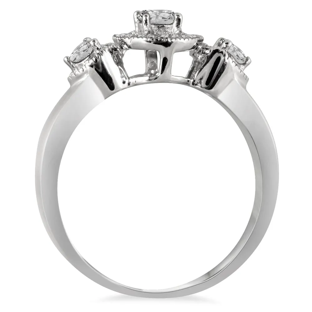 Marquee Jewels 10k White Gold 1/2ct TDW Antique Diamond Bridal Ring Set sold by Zulily product image thumbnail 4