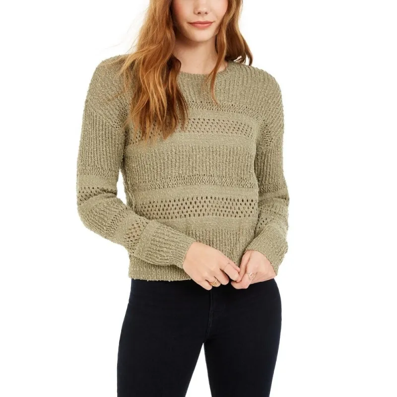 Hooked Up By IOT Junior's Stitched Sweater Green - Size Large sold by Zulily