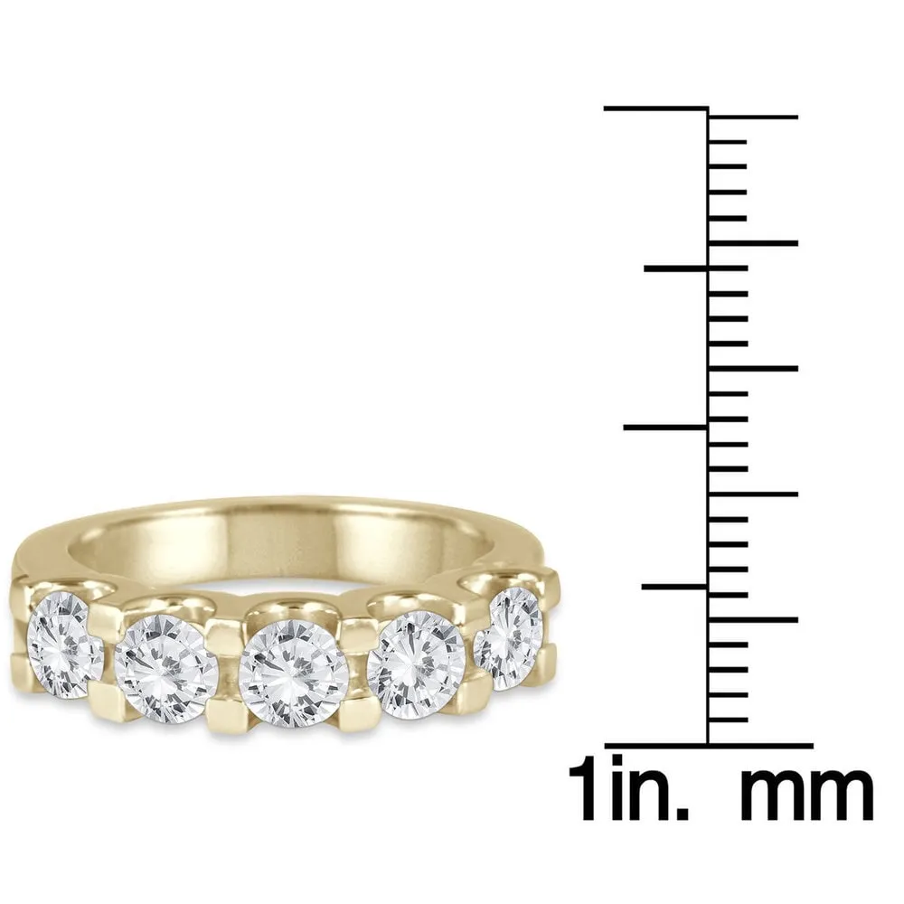Marquee Jewels 14k Yellow Gold 2ct TDW Prong-set 5-stone Diamond Band sold by Zulily product image thumbnail 3
