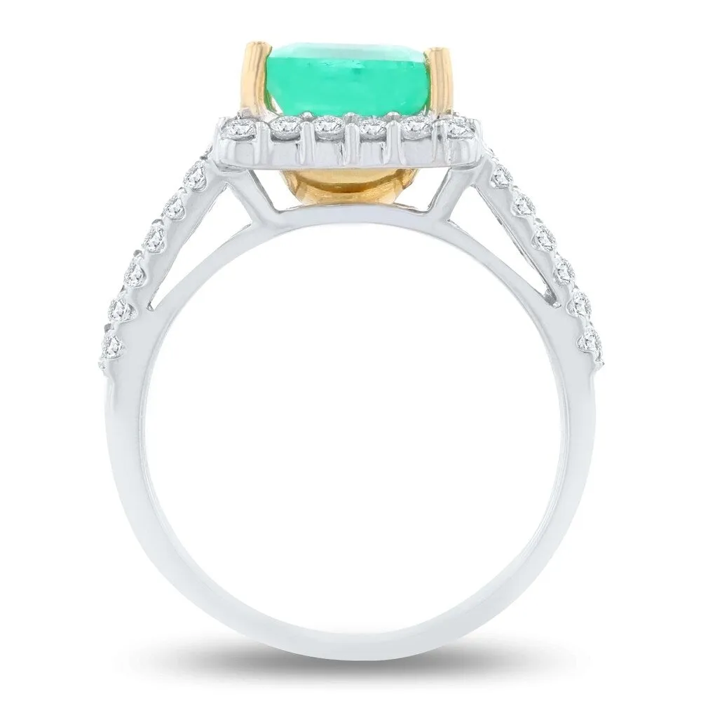 Auriya 18k White Gold 2 1/3ct Emerald and 3/4ct TDW Diamond Ring sold by Zulily product image thumbnail 4