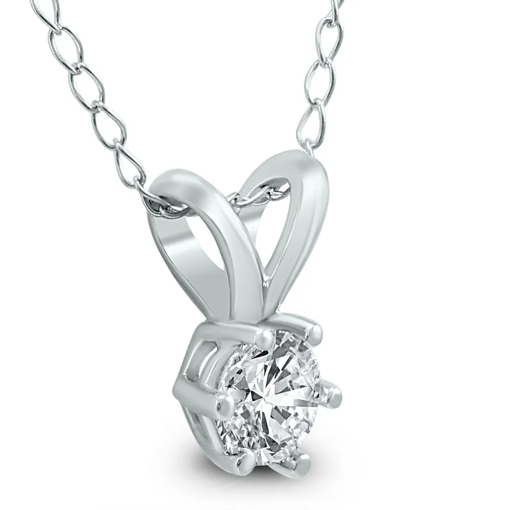 1/4 Carat 6 Prong Diamond Solitaire Pendant in 14K White Gold sold by Zulily product image thumbnail 2