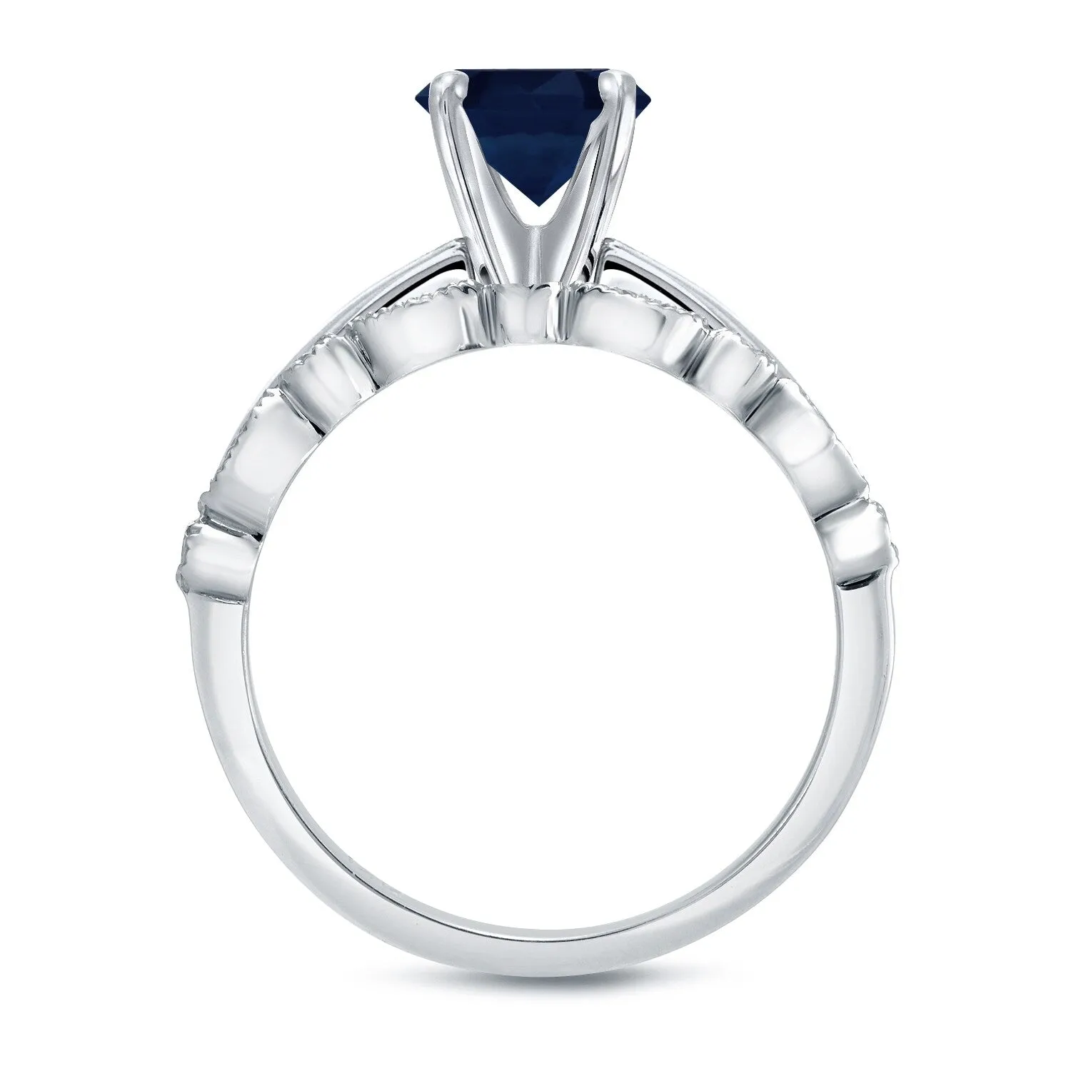 Auriya 14k Gold 1ctw Vintage Solitaire Sapphire Engagement Ring Set 1/6ctw sold by Zulily product image thumbnail 5