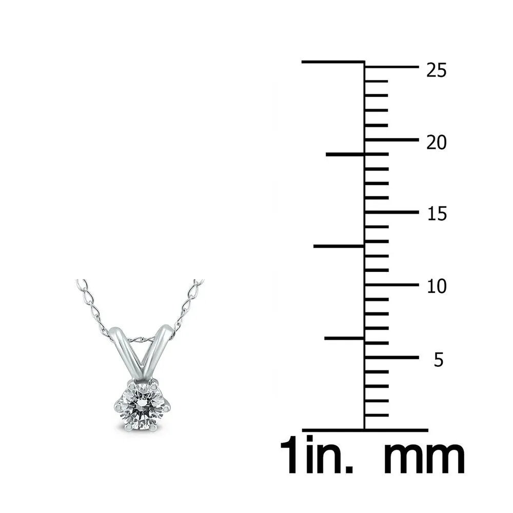 1/4 Carat 6 Prong Diamond Solitaire Pendant in 14K White Gold sold by Zulily product image thumbnail 3