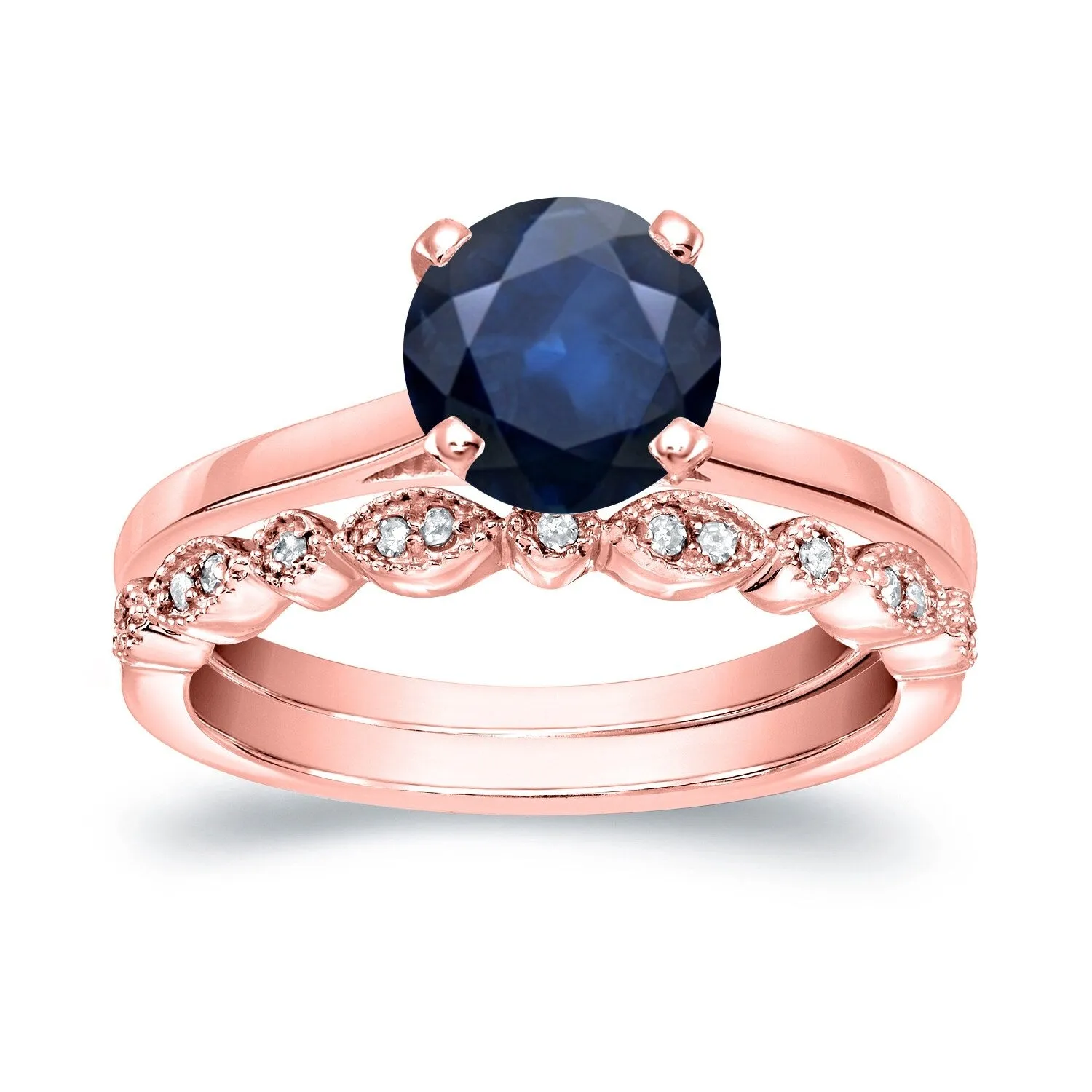 Auriya 14k Gold 1ctw Vintage Solitaire Sapphire Engagement Ring Set 1/6ctw sold by Zulily product image thumbnail 3