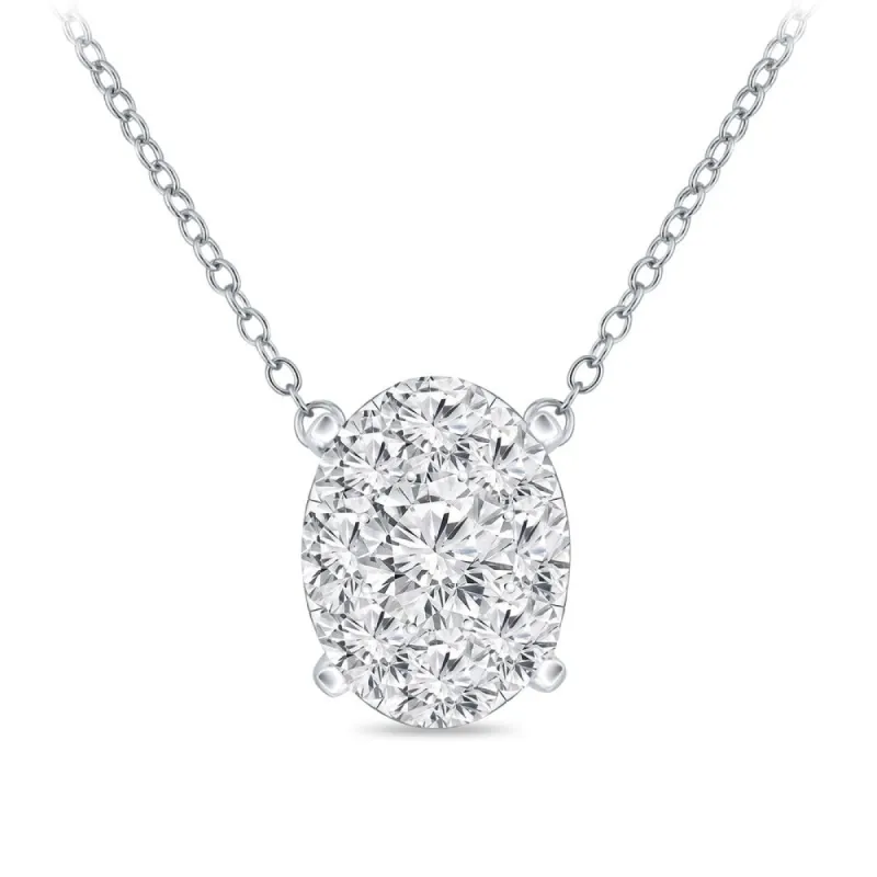 14k Gold Oval Shaped 1/3ct TDW Pave Diamond Necklace by Auriya (H-I, I1-I2) sold by Zulily