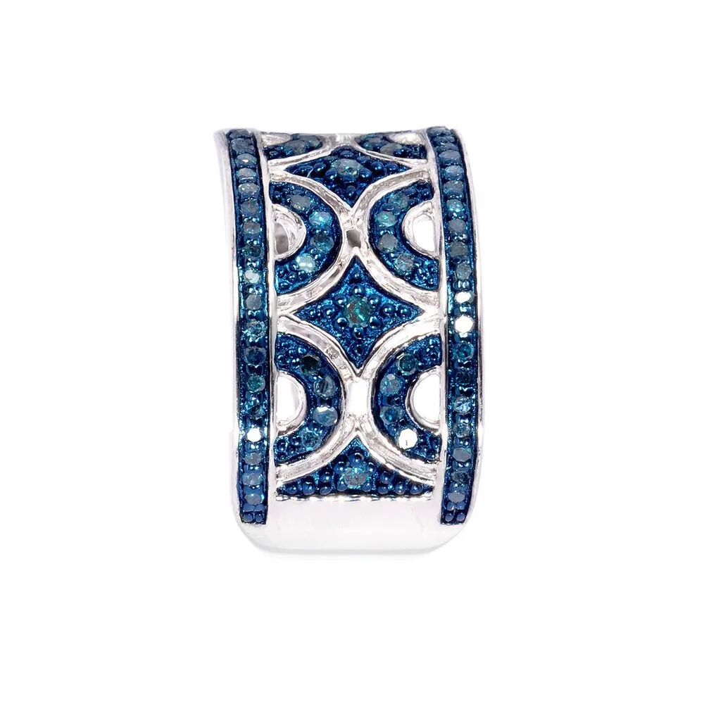 Sterling Silver 1/2ct TDW Blue Diamond Art Deco Ring sold by Zulily product image thumbnail 3