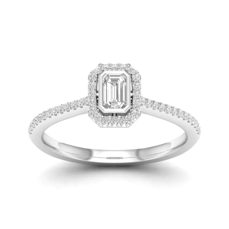 De Couer 10k Gold 1/3ct TDW Diamond Halo Engagement Ring sold by Zulily